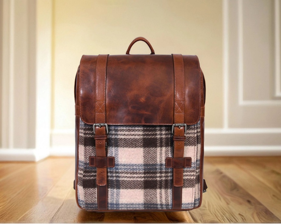 Manchester Leather & Tweed Backpack