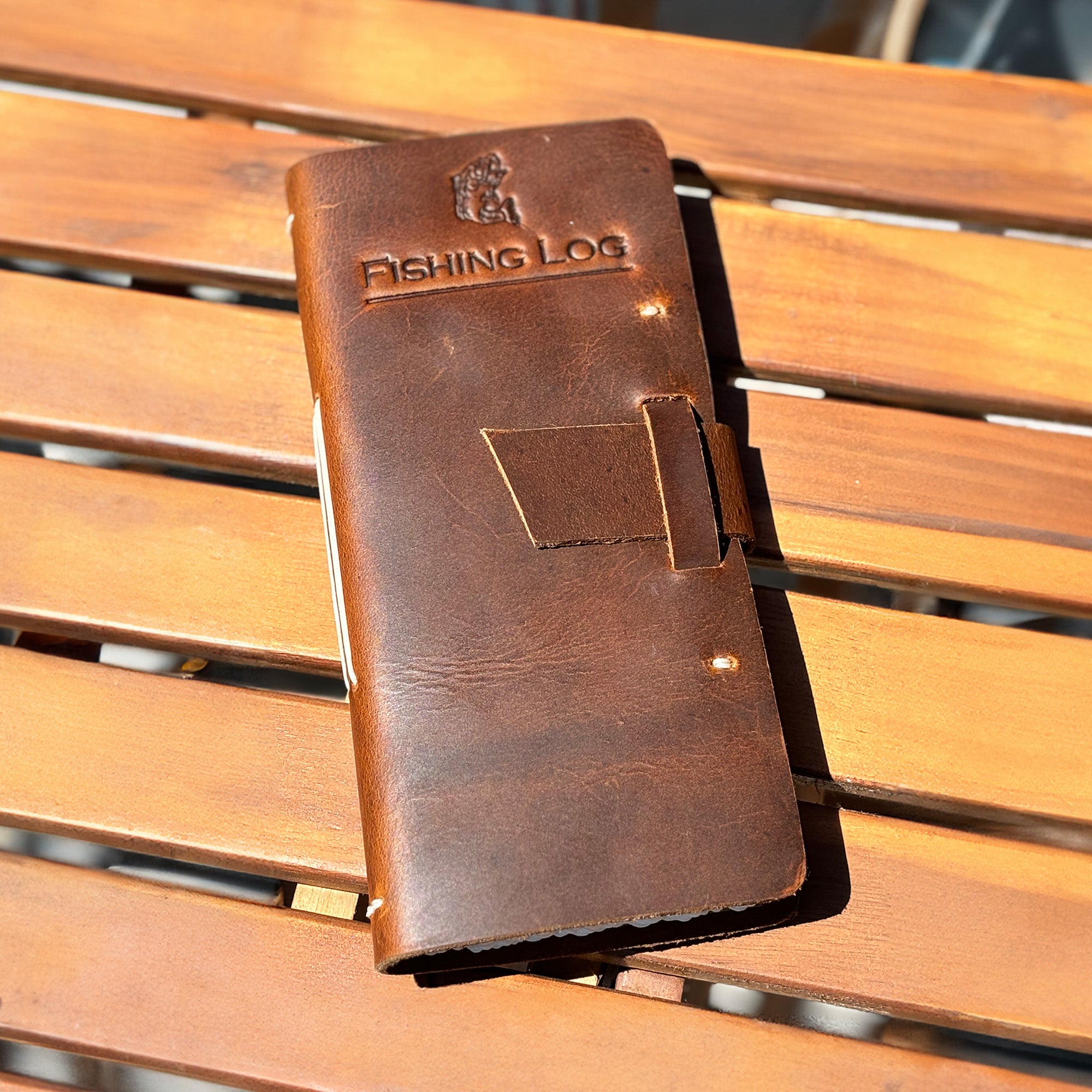 Genuine Leather Fishing Logbook