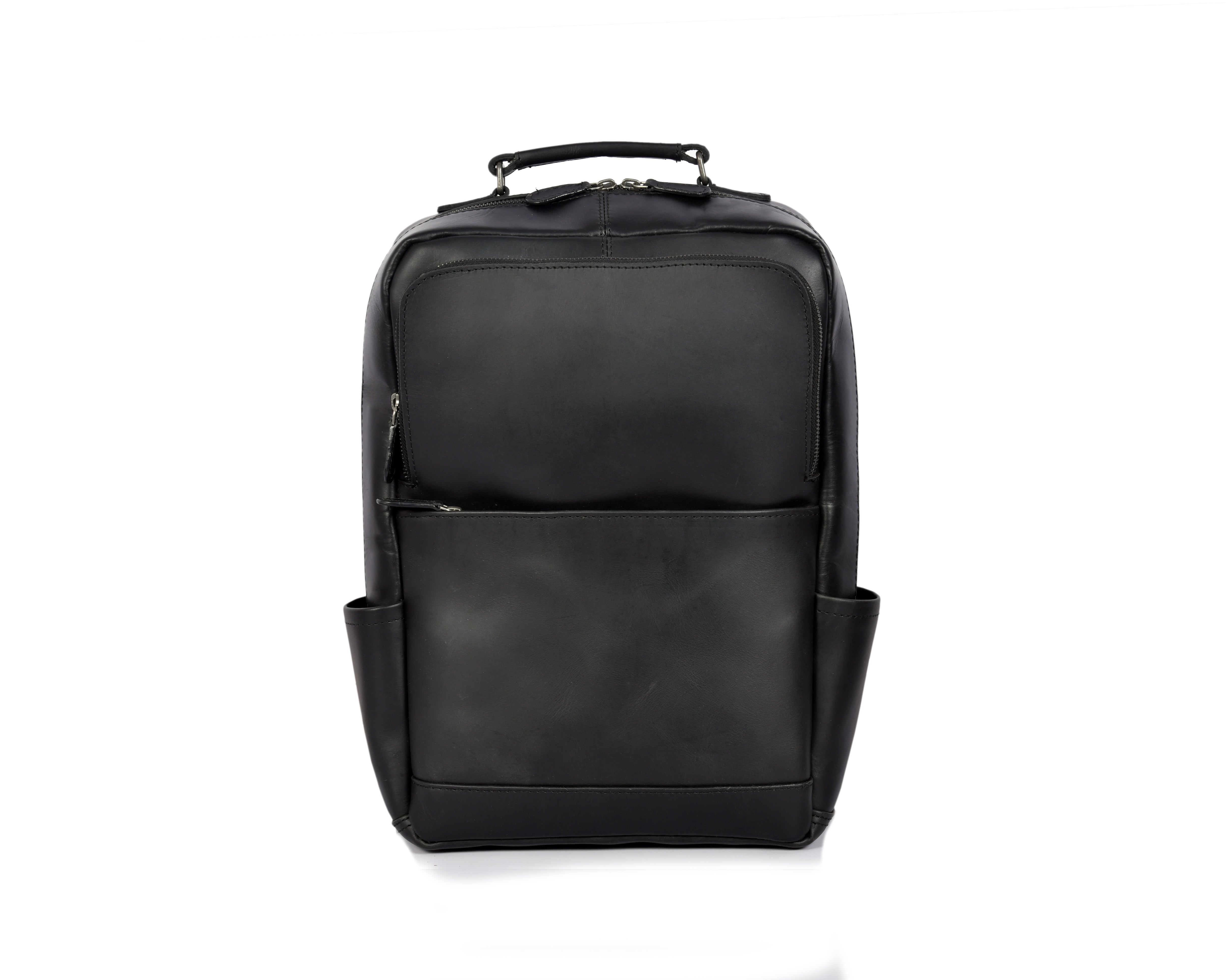 Hudson Leather Backpack - Raven Black