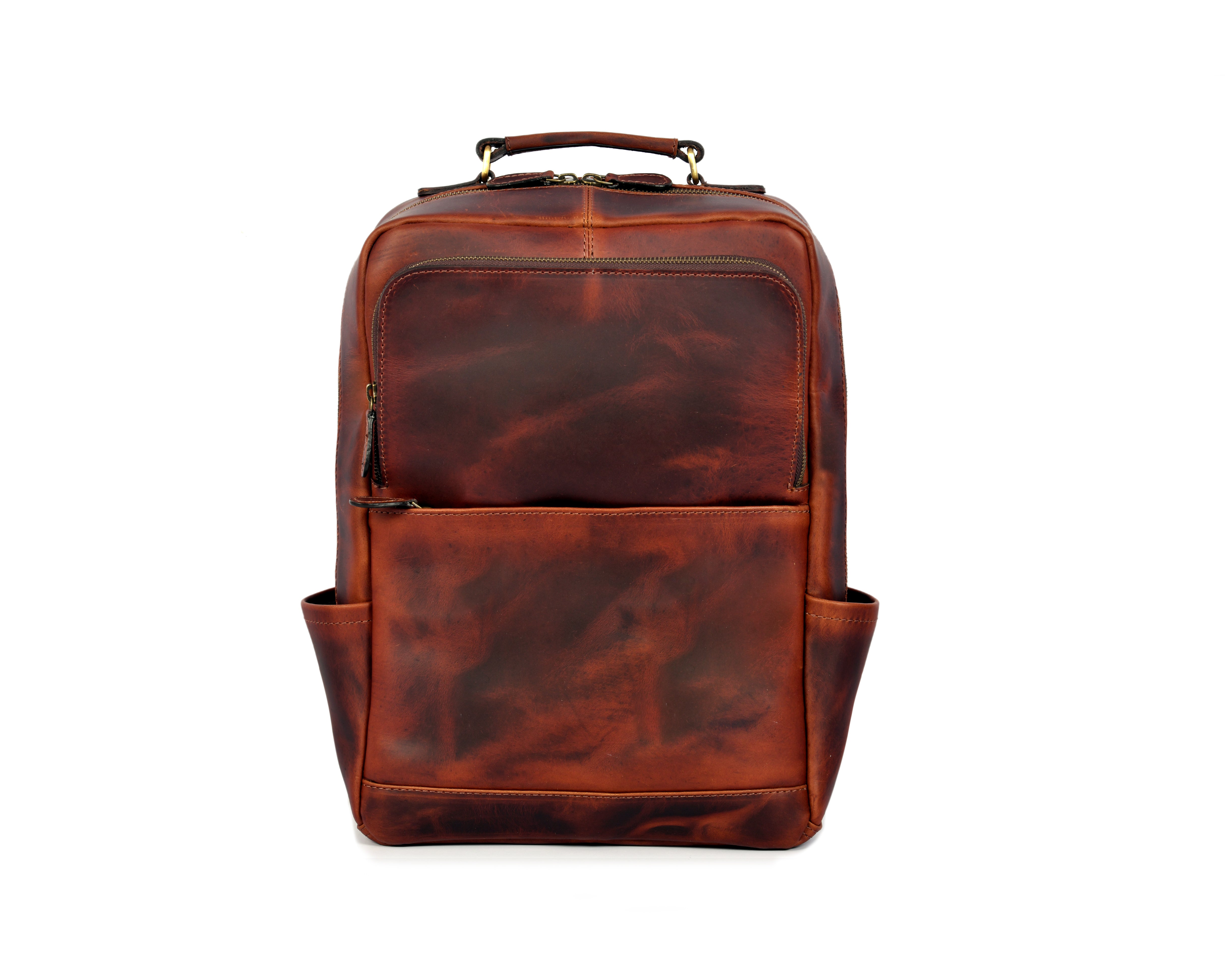 Hudson Leather Backpack - Walnut