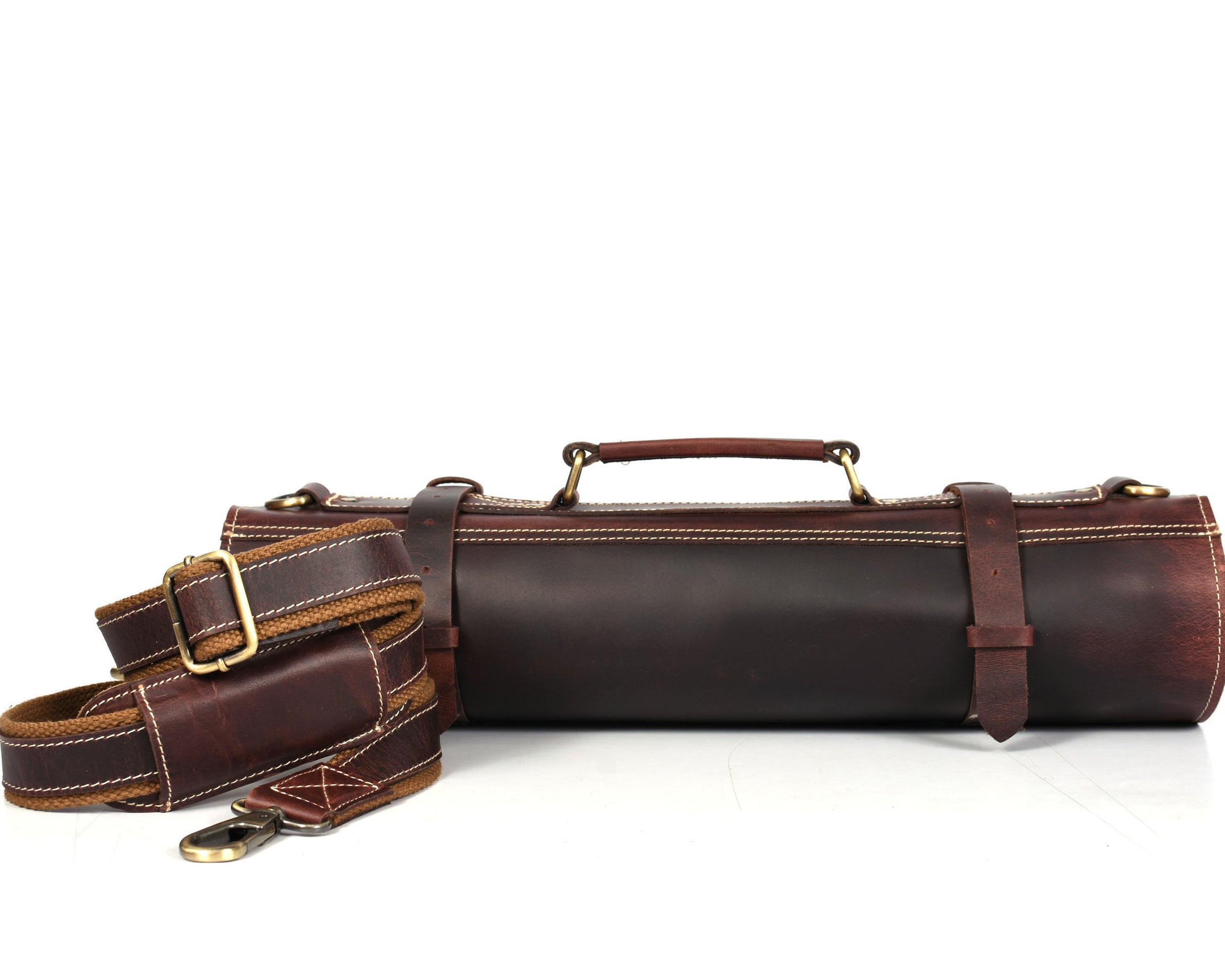 Vicenza Leather Knife Roll - Walnut Brown ( KR-53 )