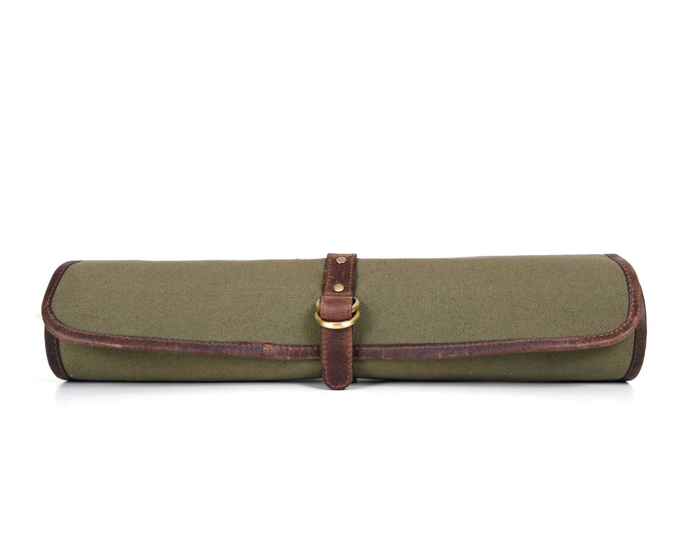 Iris Leather Chef Knife Roll Olive Green 5 Slot ( KR-64 )