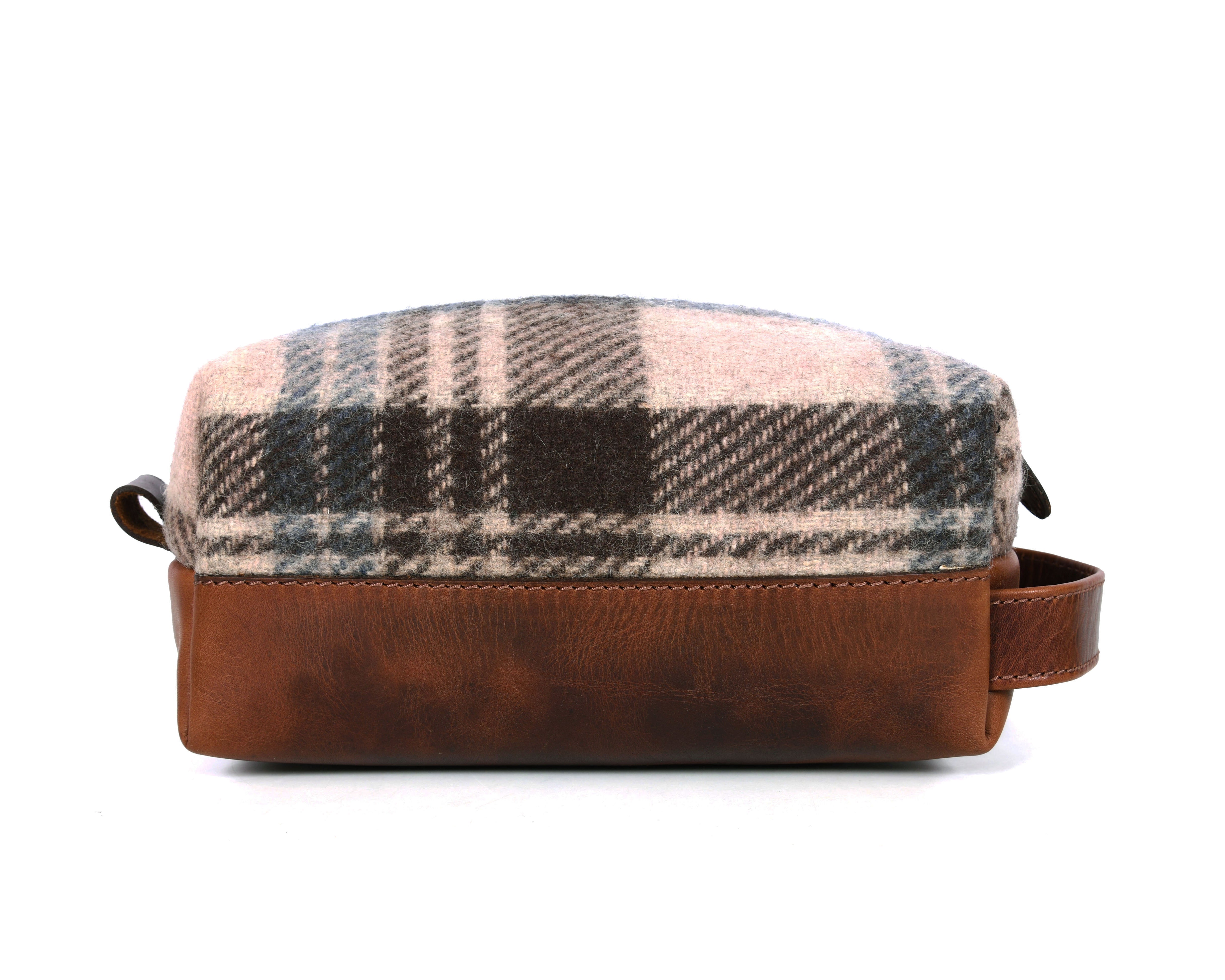 Dorval Leather Tweed Toiletry Bag - ( WB-33)