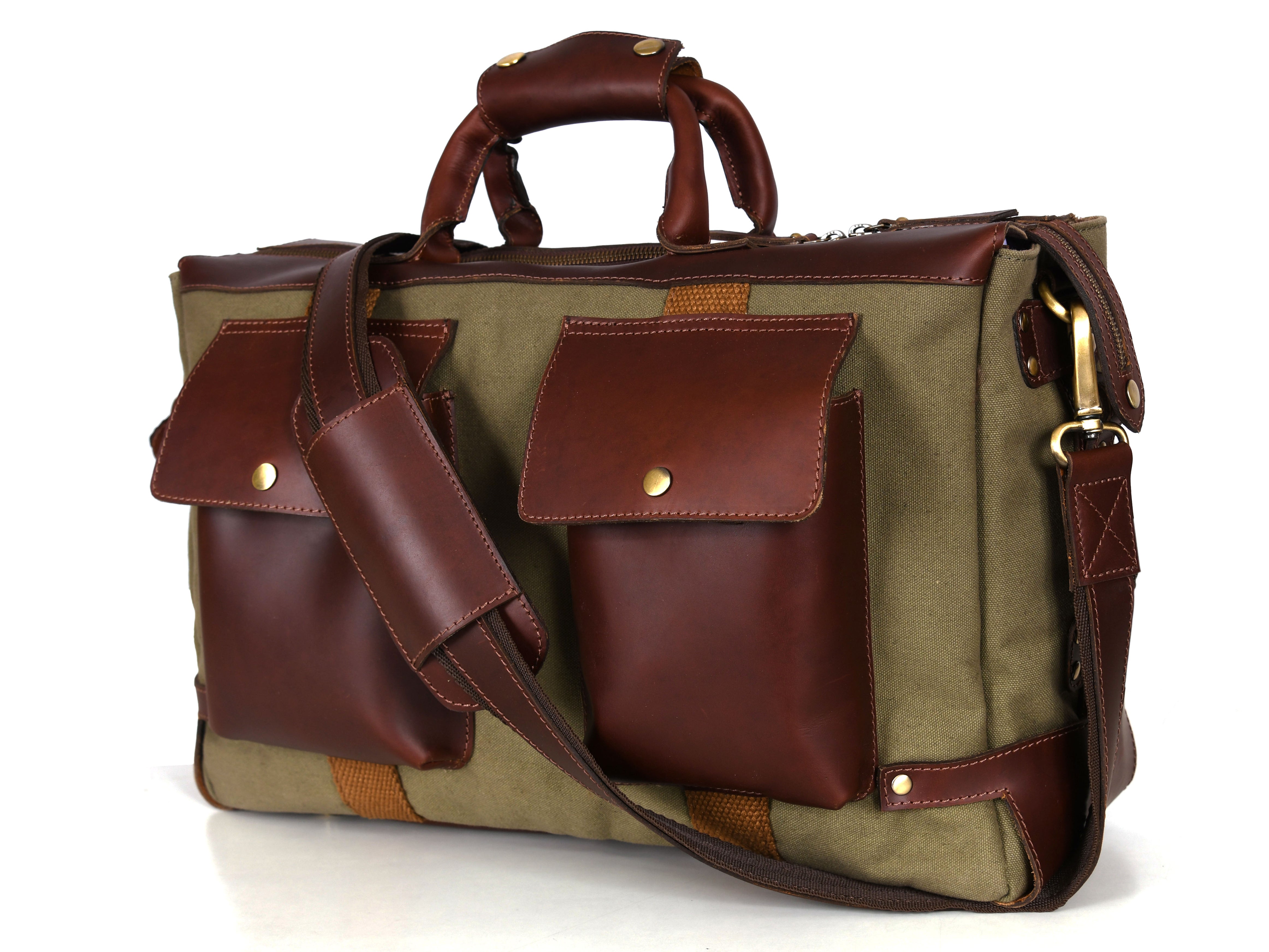 Salinas Leather Canvas Travel - Green