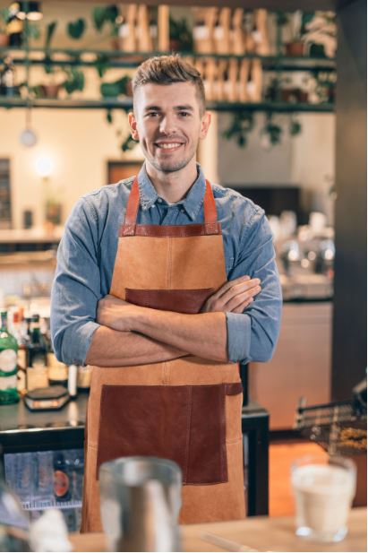 Genuine Leather Suede Apron -  Saddle Brown