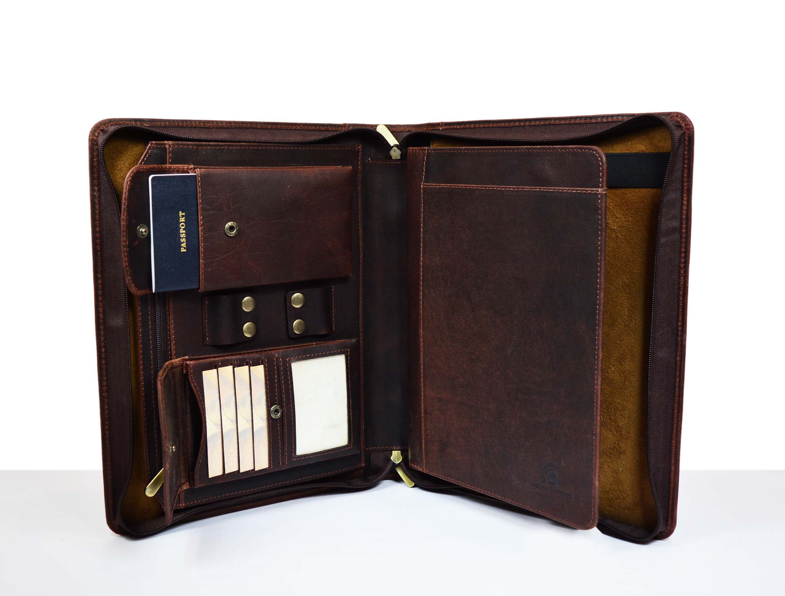 Leather Travel Organizer - Walnut Brown