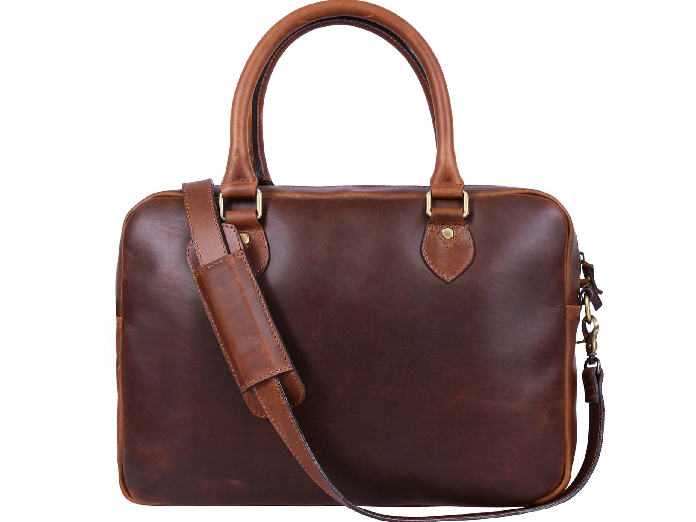 Tacoma Leather Office Bag -  Caramel Brown.