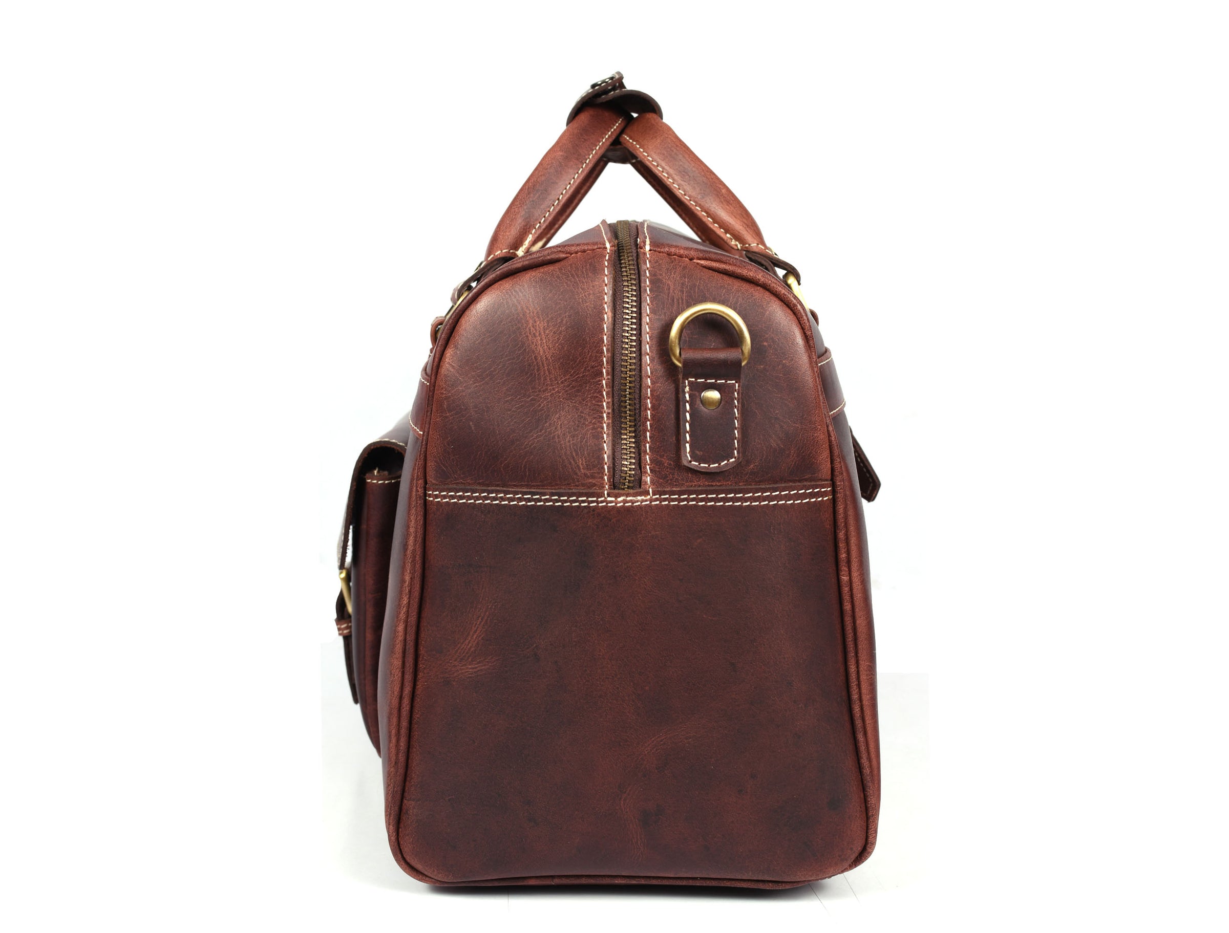 Leather Travel Bag Walnut Brown (TB-127B) – Canada Leather Store