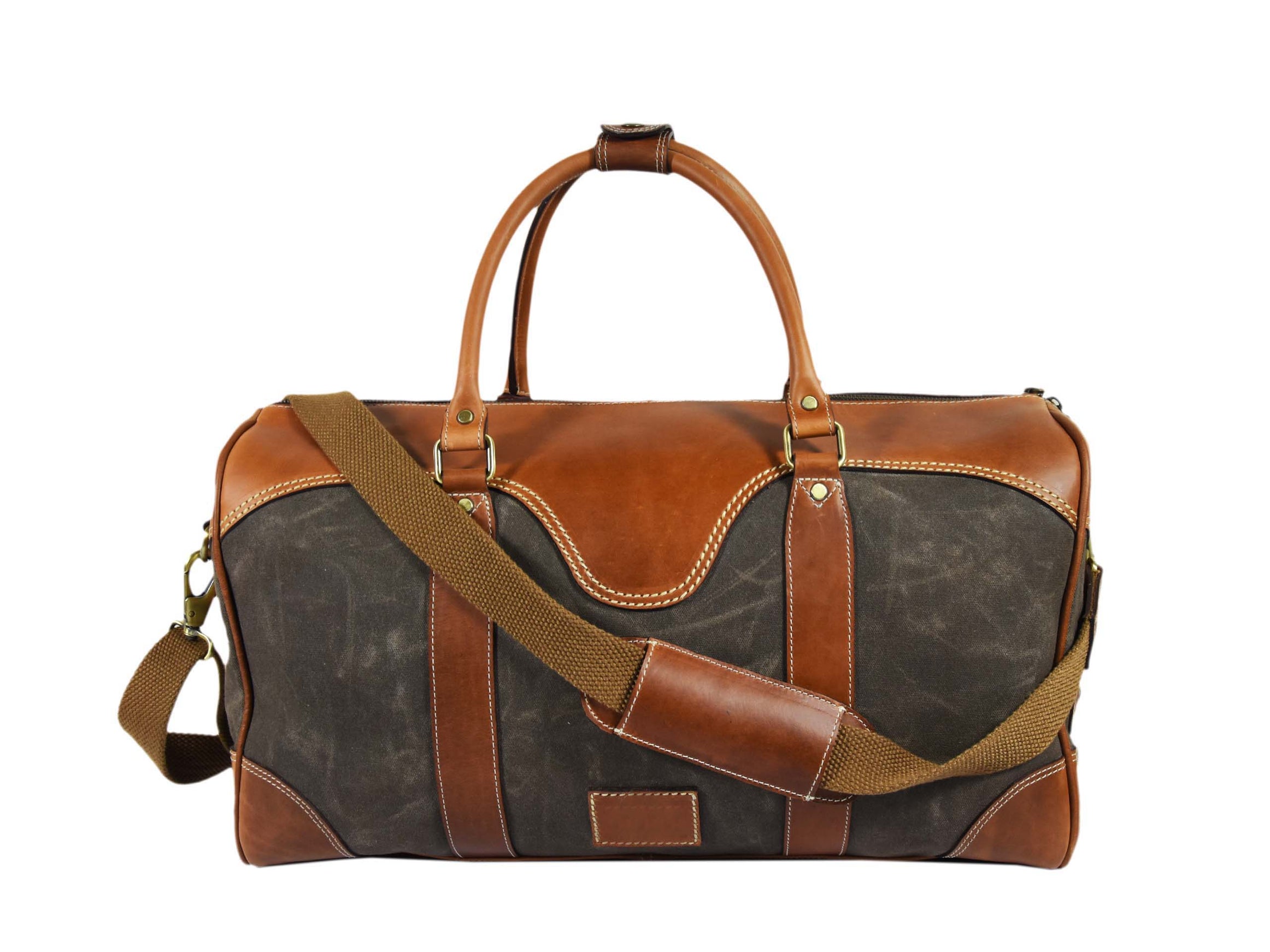 Asbestos Leather Canvas Duffel Bag -  Steel Gray